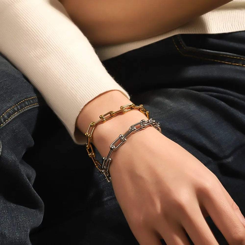 Golden Twisted Chain Bracelet